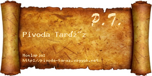 Pivoda Taráz névjegykártya